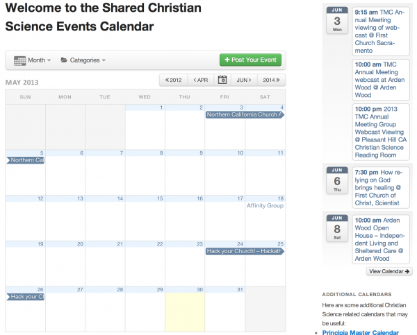Christian Science Calendar